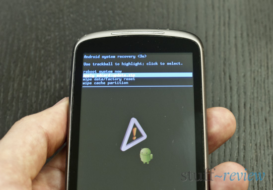 Nexus One Manually Update ~ Scroll down to apply update.zip