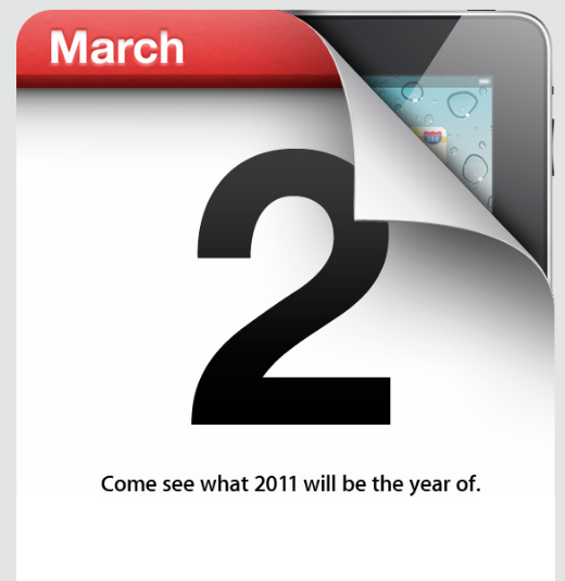 Apple Event March 2nd 2011 – Is there a new iPad hiding behind this date? Apple Event March 2nd 2011 – Is there a new iPad hiding behind this date?