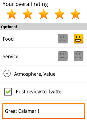 Google Maps 5.2 ~ Share reviews on Twitter