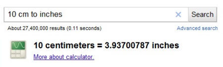 Google unit conversion