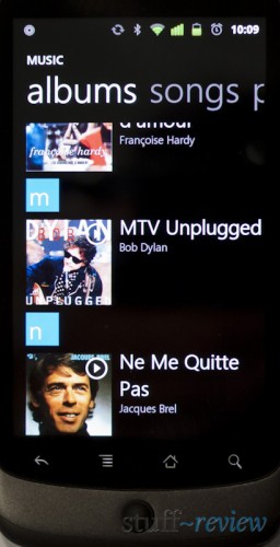 Zune / Windows Phone 7 music player for Android - Album View