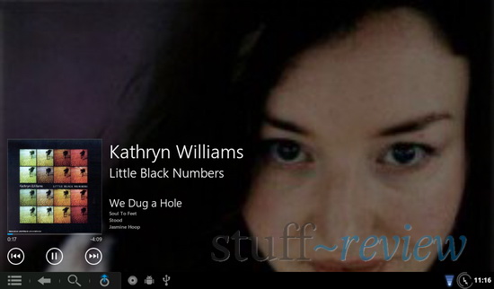 Zune/WP7 styled music player running on Nook Color - Now playing