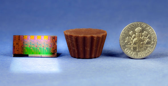 Intel Sandy Bridge CPU size comparison -- it's tiny!