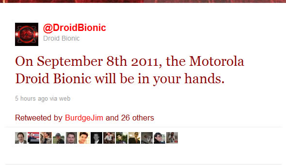 Motorola Droid Bionic coming September 8th