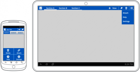 Actionbar phone and tablet on Android Ice Cream Sandwich