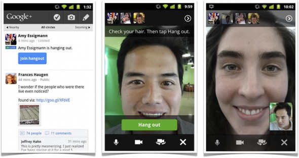 Google+ Hangouts video chat for smartphones