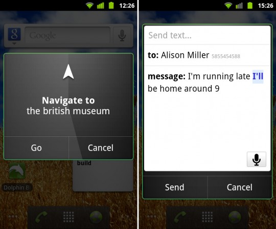 Google Voice Search for Android, European Voice Actions