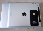 MacBook Air 2011 11-inch with iPad 2 and iPhone 4 size comparison, top