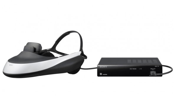 Sony HMZ-T1 OLED 3D head mounted display set with processing unit