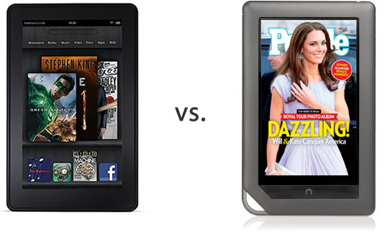 Amazon Kindle Fire vs. B&N Nook Color Amazon Kindle Fire vs. B&N Nook Color