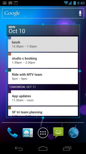 Android Ice Cream Sandwich: Resizable calendar widget