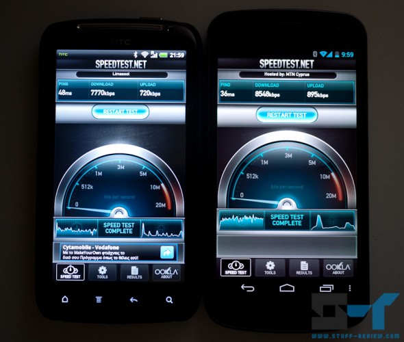 Galaxy Nexus (right) color accuracy