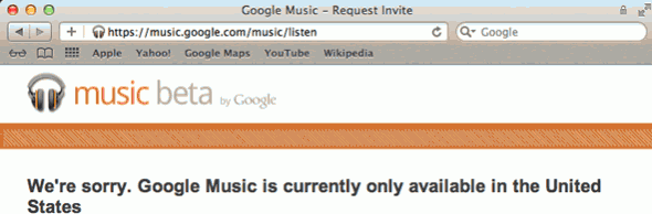 Google Music outside the US sign-up