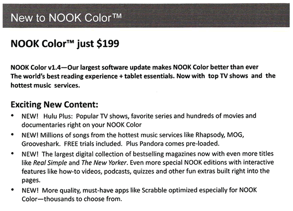 Nook Color price drop leak