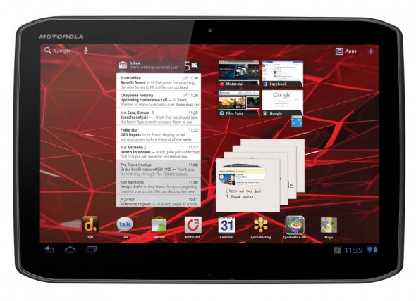 Motorola XOOM 2 10.1-inch Android tablet - Home screen, front