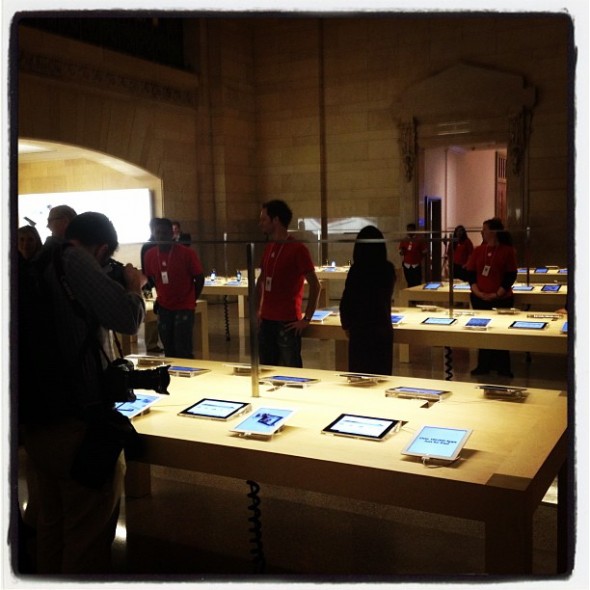 Grand Central Terminal Apple Store room interior on media day