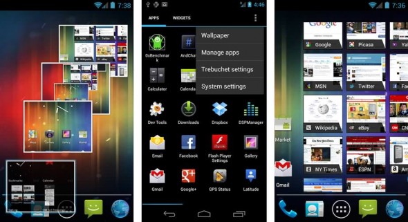 CyanogenMod 9 Trebuchet launcher for Android Ice Cream Sandwich