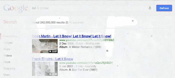 Google Search 'let it snow'