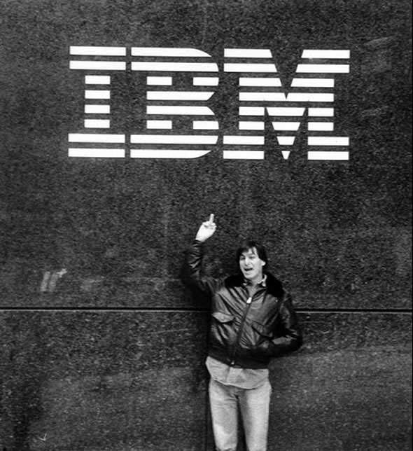 Steve Jobs flips IBM logo