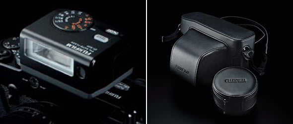 Fujifilm X-Pro 1 flash unit and leather case