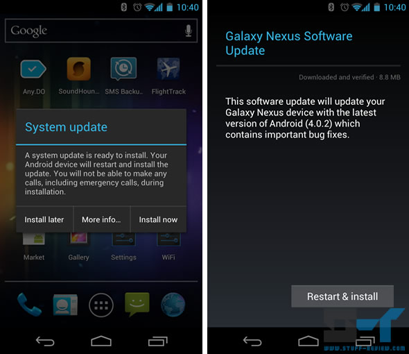 Galaxy Nexus Android 4.0.2 update