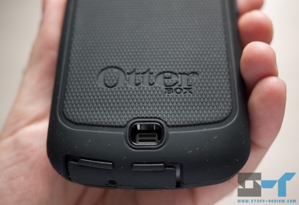 Galaxy Nexus OtterBox Defender series case bottom close-up speaker