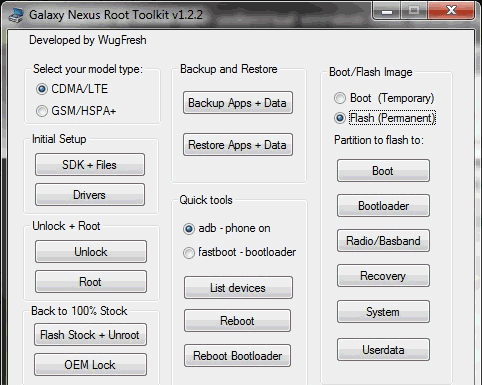 Wugfresh Galaxy Nexus Root Toolkit