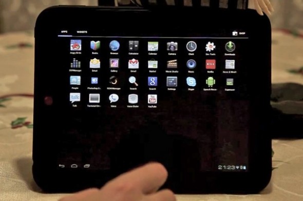 HP TouchPad running Android 4.0 Ice Cream Sandwich
