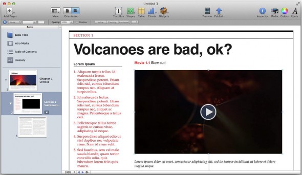 iBook Author: page with video