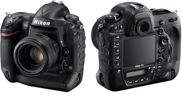 Nikon D4 full-frame DSLR front and back