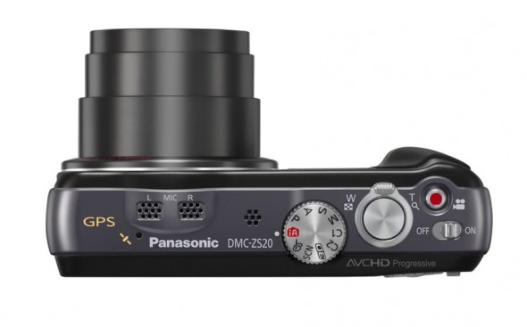 Panasonic ZS20 superzoom point-and-shoot camera - top