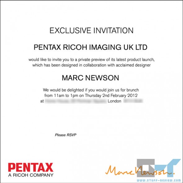 Pentax Mark Newson designed camera London event invitation