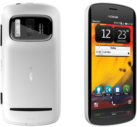 Nokia 808 PureView phone back and front