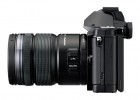 Olympus OM-D E-M5 MFT digital camera - side - with new power-zoom lens