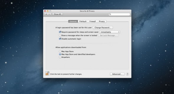 OS X Mountain Lion Gatekeeper security settings