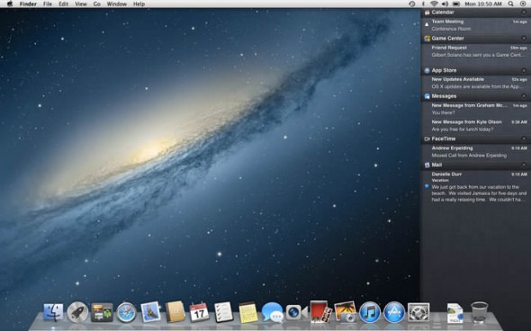 OS X Mountain Lion Notification Center