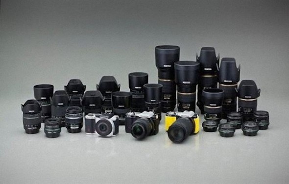 Pentax K-01 all three colors with K-mount lenses