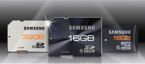 Samsung stylish brushed metal SD and microSD cards