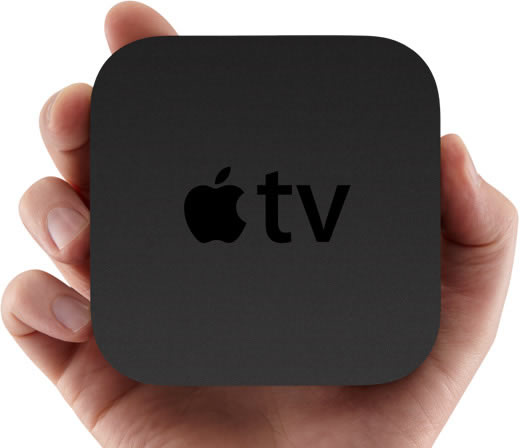 Apple TV in hand