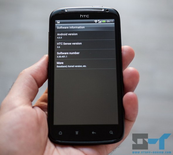 HTC Sensation running Android 4.0 ICS and Sense 3.6 software information