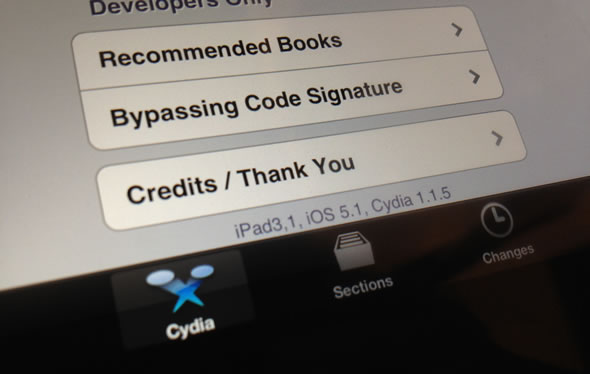 Cydia running on 3rd generation iPad - chpwn method
