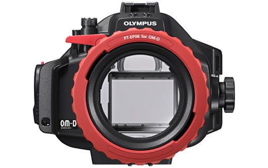 Olympus PT-EP08 underwater housing for OM-D E-M5 front