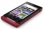 Sony Xperia Sola Android smartphone in red lying down