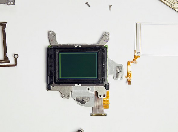 Canon 5D Mark III sensor unit and optical low-pass filter