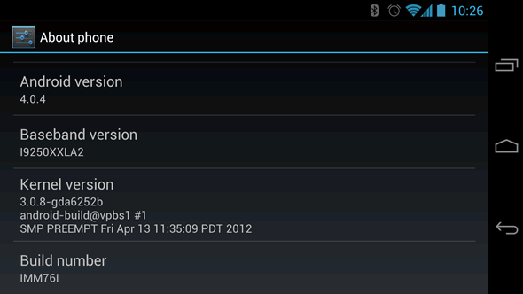 GSM Galaxy Nexus IMM76I Android 4.0.4 update