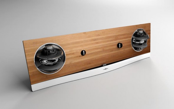 Jarre Technologies AeroPad Two iPad speaker dock in bamboo