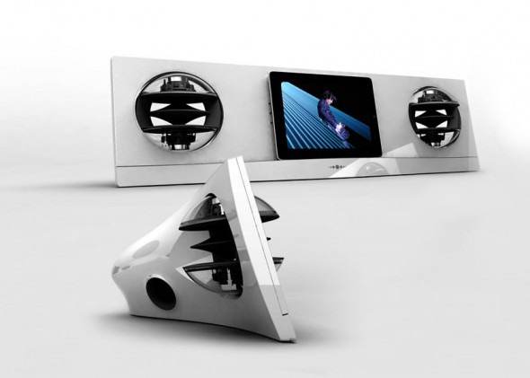 Jarre Technologies AeroPad Two iPad speaker dock in white