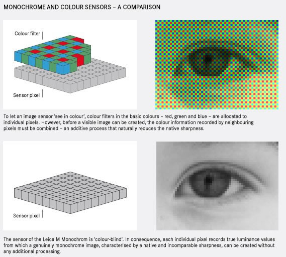 Monochrome vs. color sensor comparison