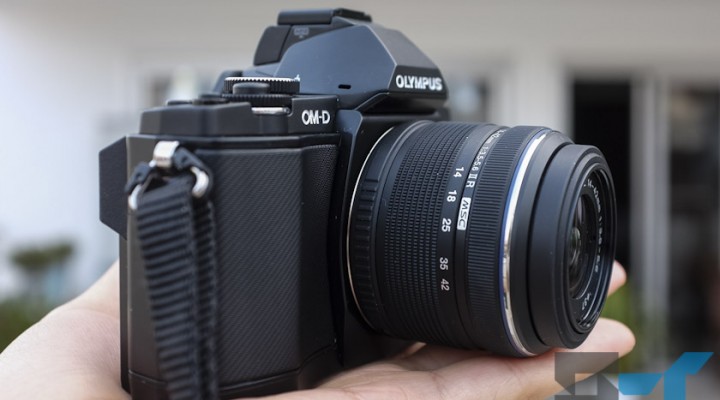 Olympus OM-D E-M5 digital camera right front