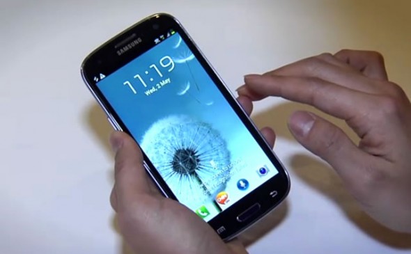 Samsung Galaxy S III in hand